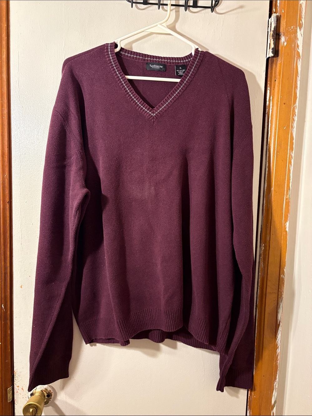 Van Heusen Men’s V-Neck Sweater - Plum